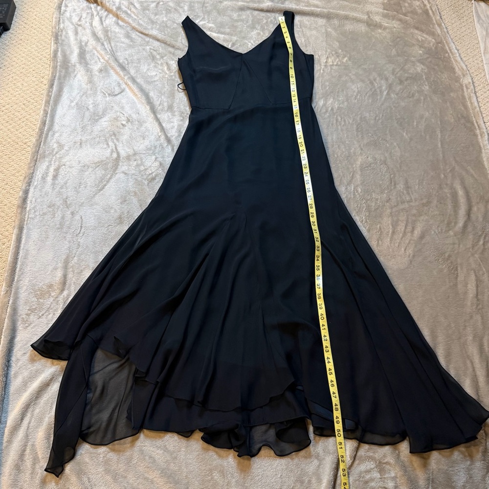 Albert Nipon Black Silk sleeveless Evening Dress Asym Hem Sz 4 - Picture 10 of 12